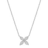 Betteridge 18k White Gold 0.75cttw Marquise Cut Diamond Small Flower Pendant
