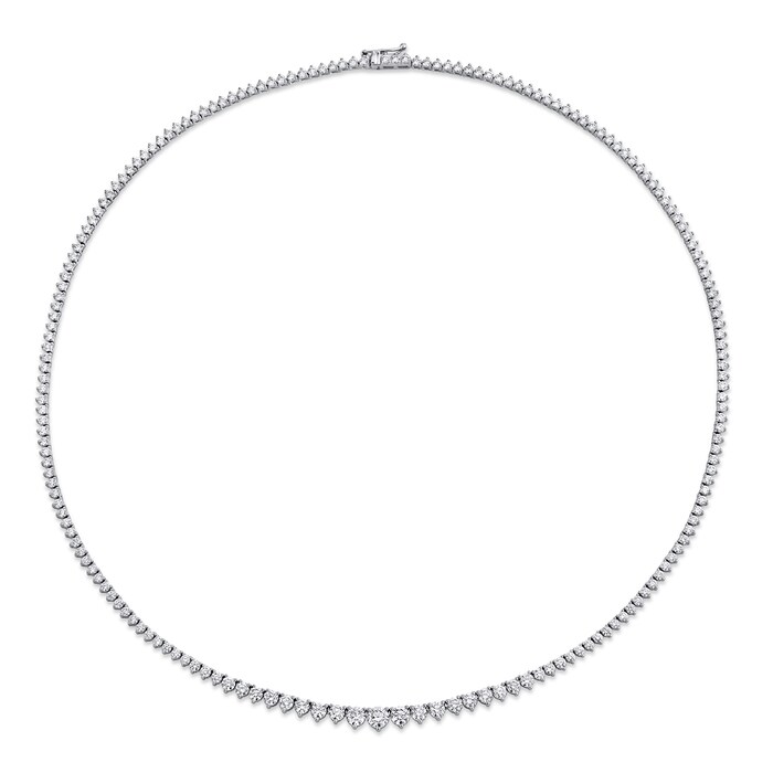 Betteridge 18k White Gold 6.17cttw Brilliant Cut Graduated Diamond Necklace