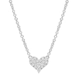 Betteridge 18k White Gold 0.16cttw Pavé Diamond Small Heart Pendant