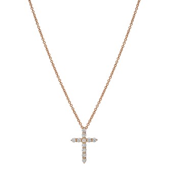 Uneek 18k Rose Gold 0.25cttw Diamond Cross Pendant Uneek 18k Rose Gold 0.25cttw Diamond Cross Pendant