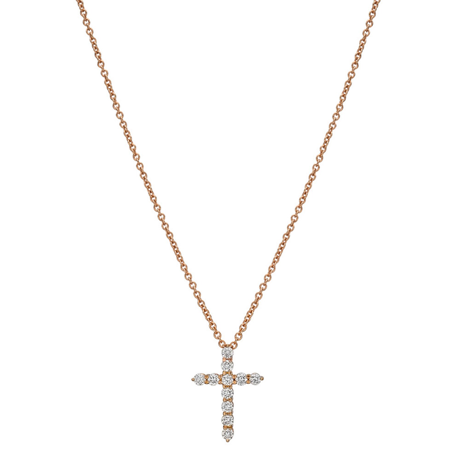 Uneek 18k Rose Gold 0.25cttw Diamond Cross Pendant