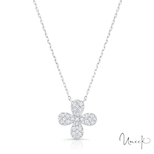 Uneek 18k White Gold 0.51cttw Diamond Flower Pendant