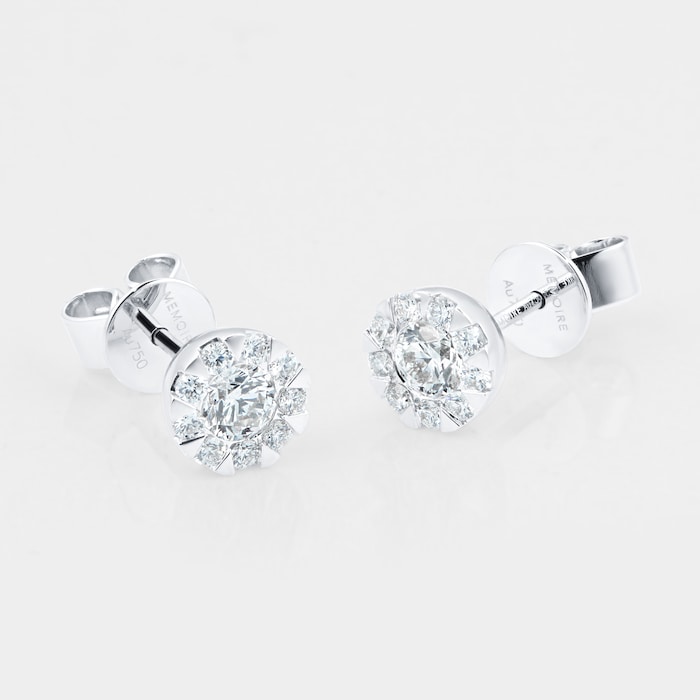 Mayors 18k White Gold 0.63ct Multistone Earrings