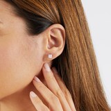 Mayors 18k White Gold 1.50ct Princess Cut Classic Earrings