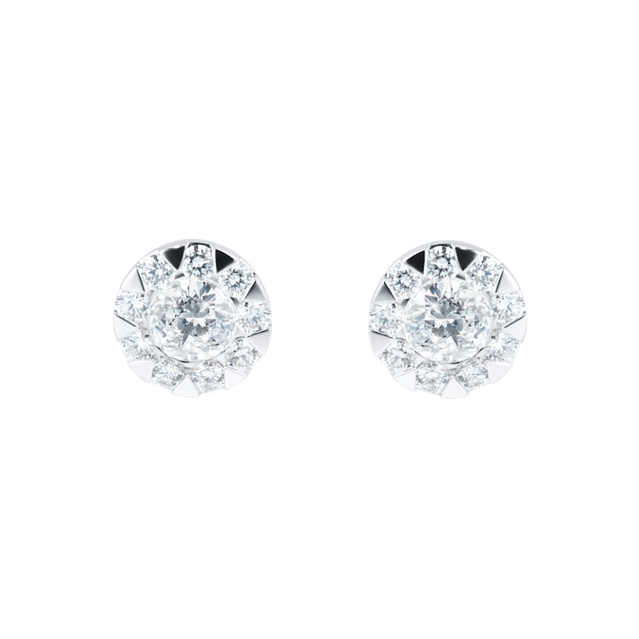 Mayors 18k White Gold 1.01ct Multistone Earrings