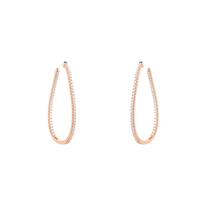 Mayors 18k Rose Gold 1.45ct Twist Hoop Earrings