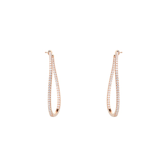 Mayors 18k Rose Gold 1.45ct Twist Hoop Earrings