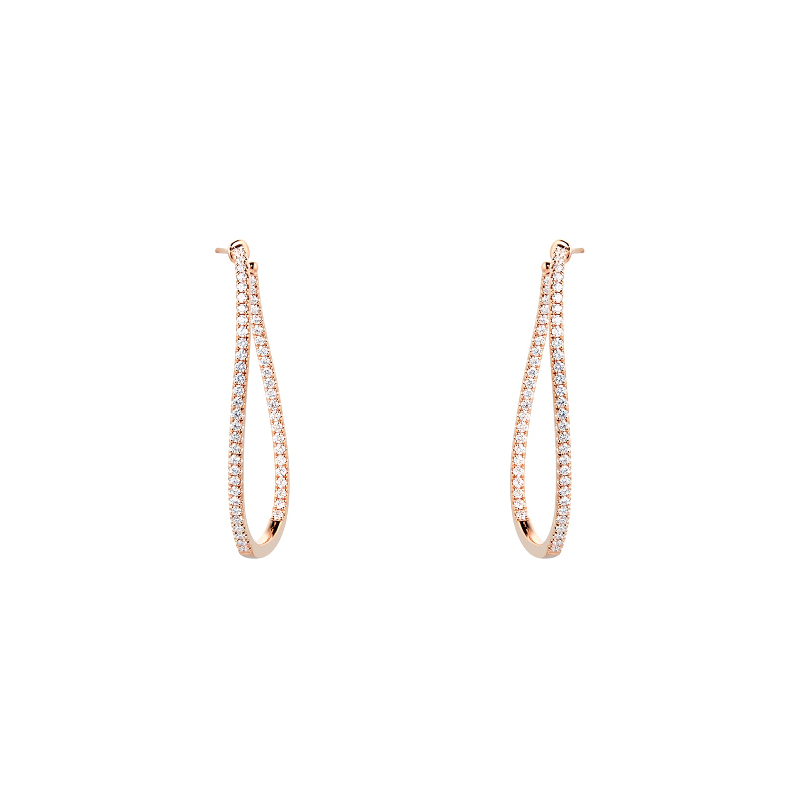 Mayors 18k Rose Gold 1.45ct Twist Hoop Earrings