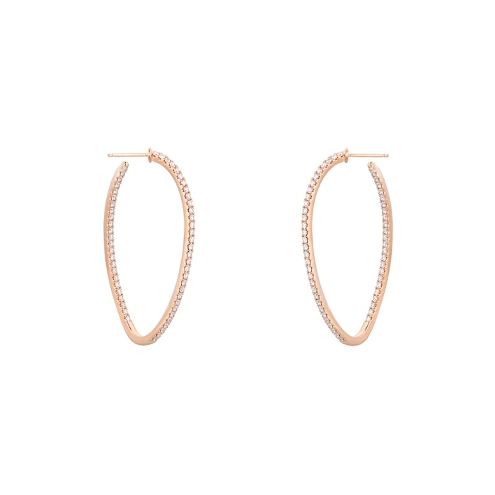 Mayors 18k Rose Gold 1.45ct Twist Hoop Earrings