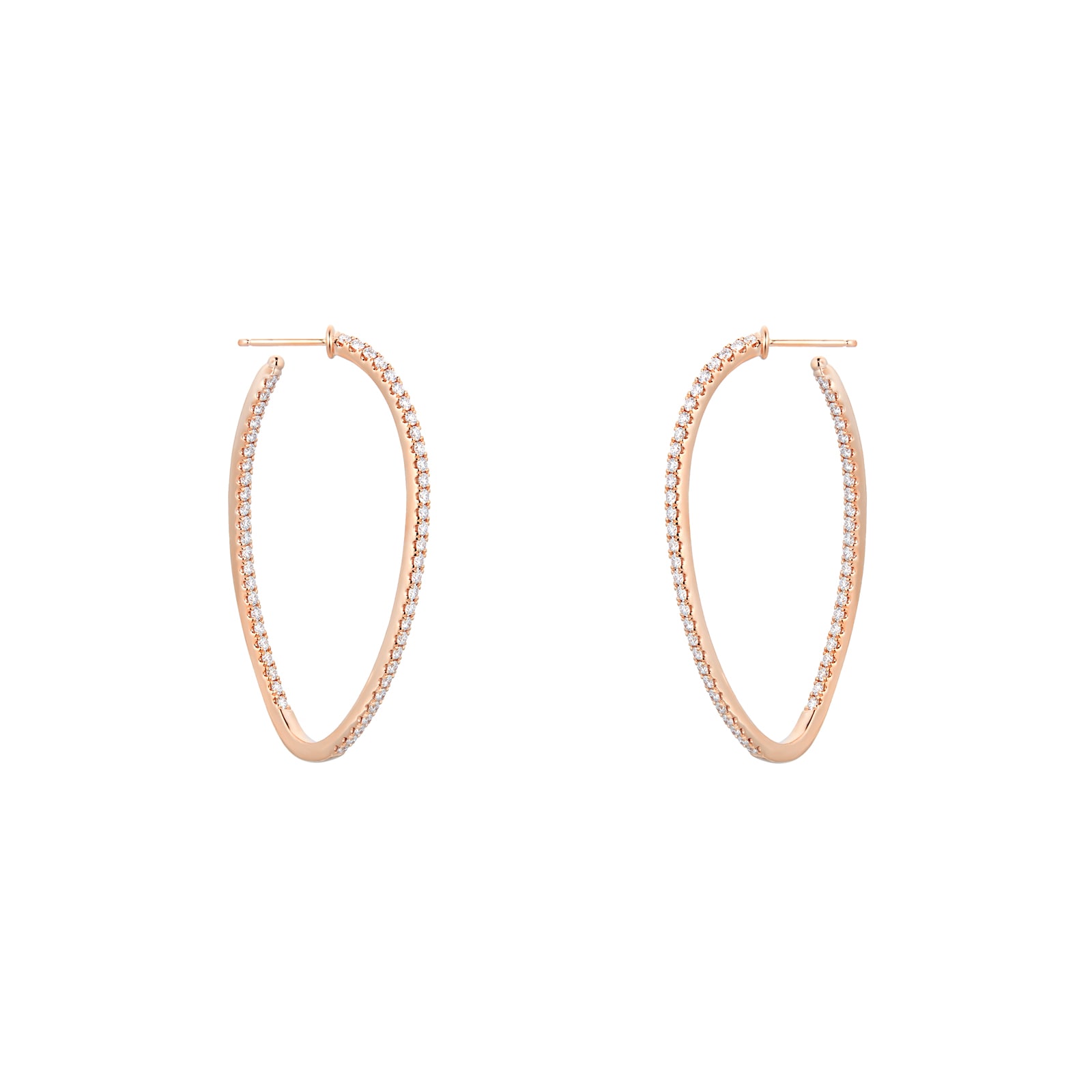 Mayors 18k Rose Gold 1.45ct Twist Hoop Earrings
