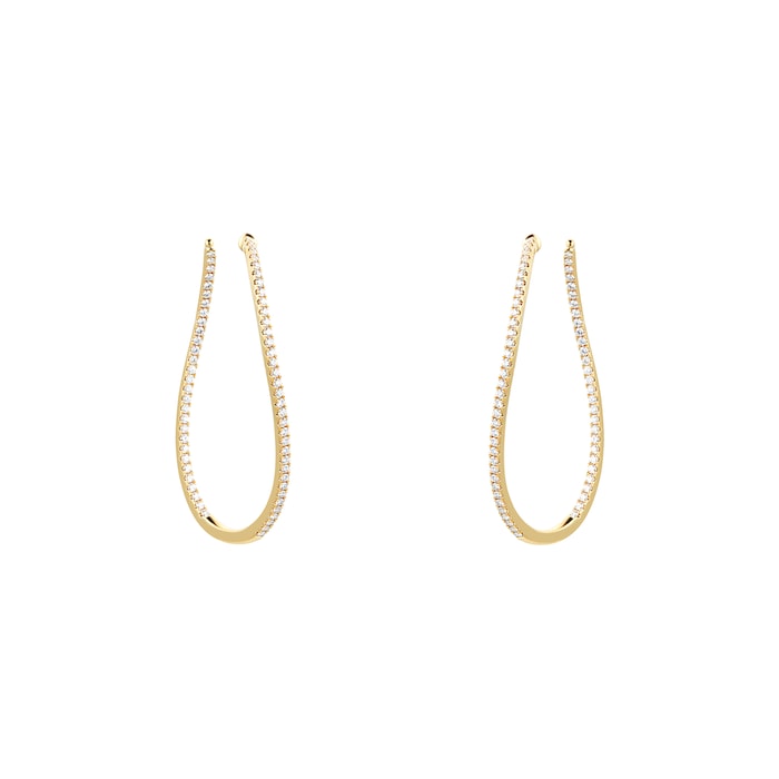 Mayors 18k Yellow Gold 1.90ct Twist Hoop Earrings