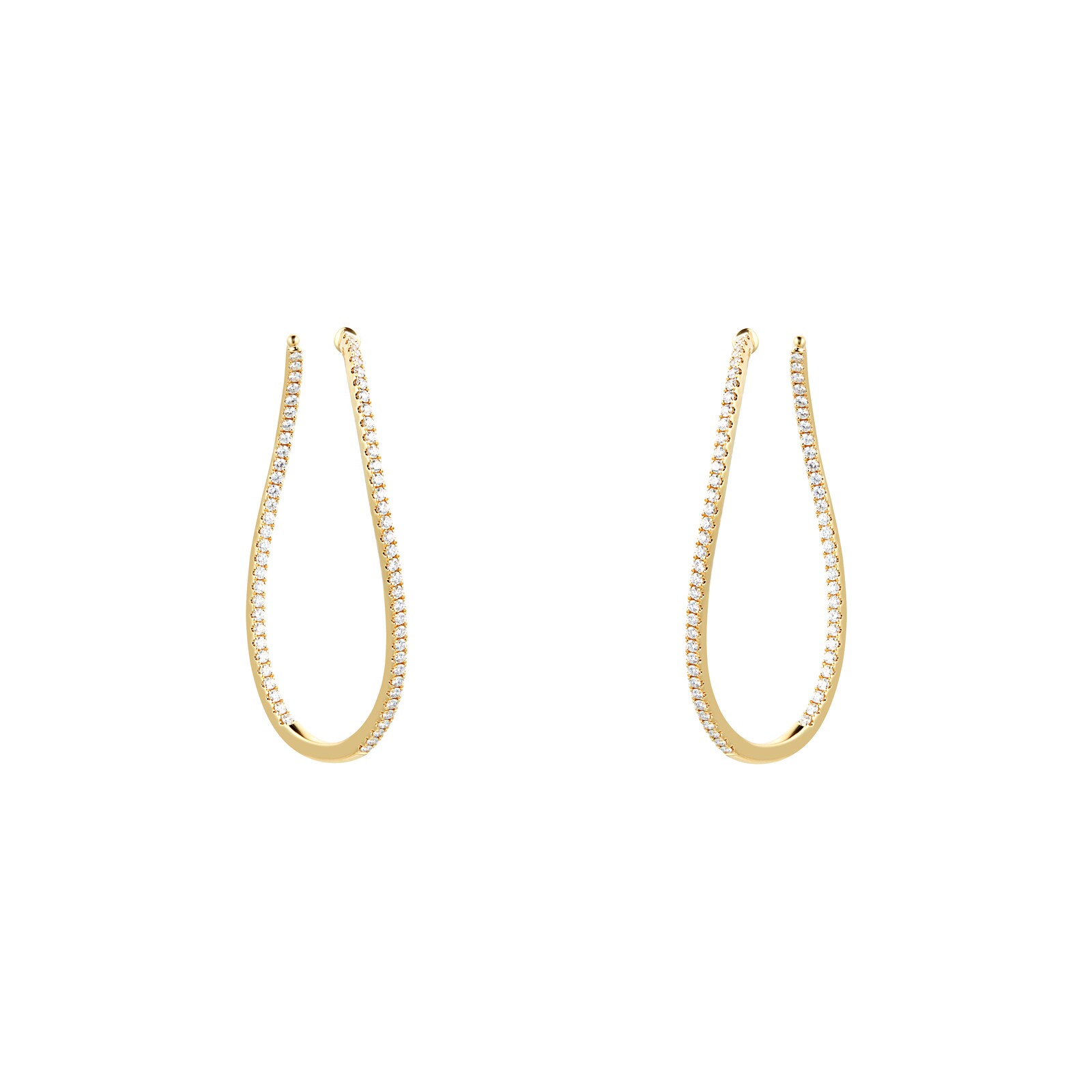 Mayors 18k Yellow Gold 1.90ct Twist Hoop Earrings