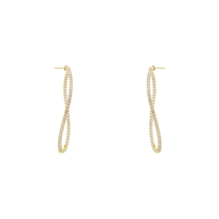 Mayors 18k Yellow Gold 1.90ct Twist Hoop Earrings