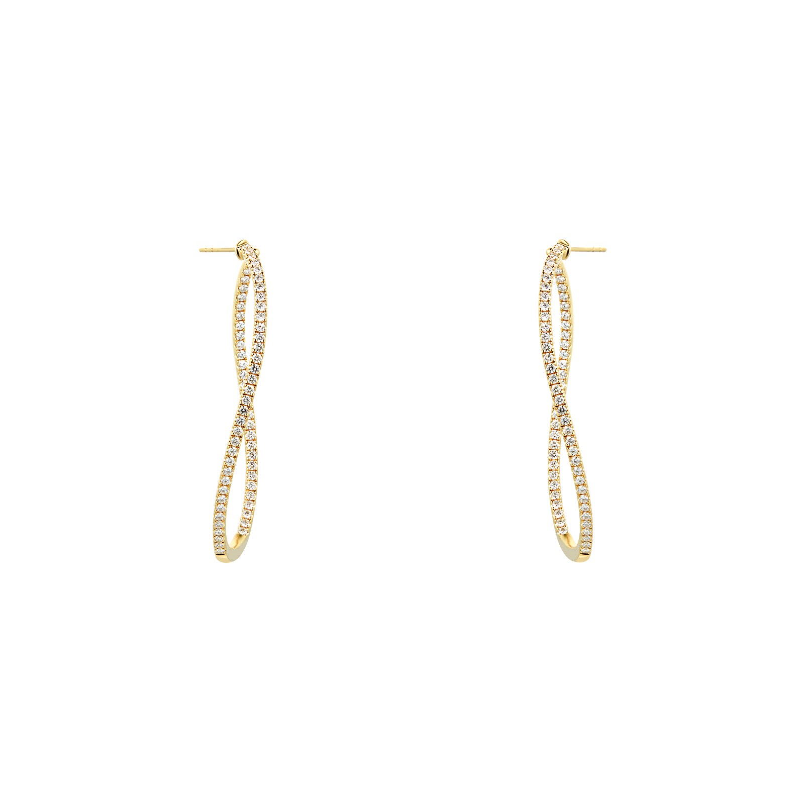 Mayors 18k Yellow Gold 1.90ct Twist Hoop Earrings