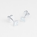 MAYORS 18k White Gold 1.53cttw Princess Cut Classic Diamond Earrings