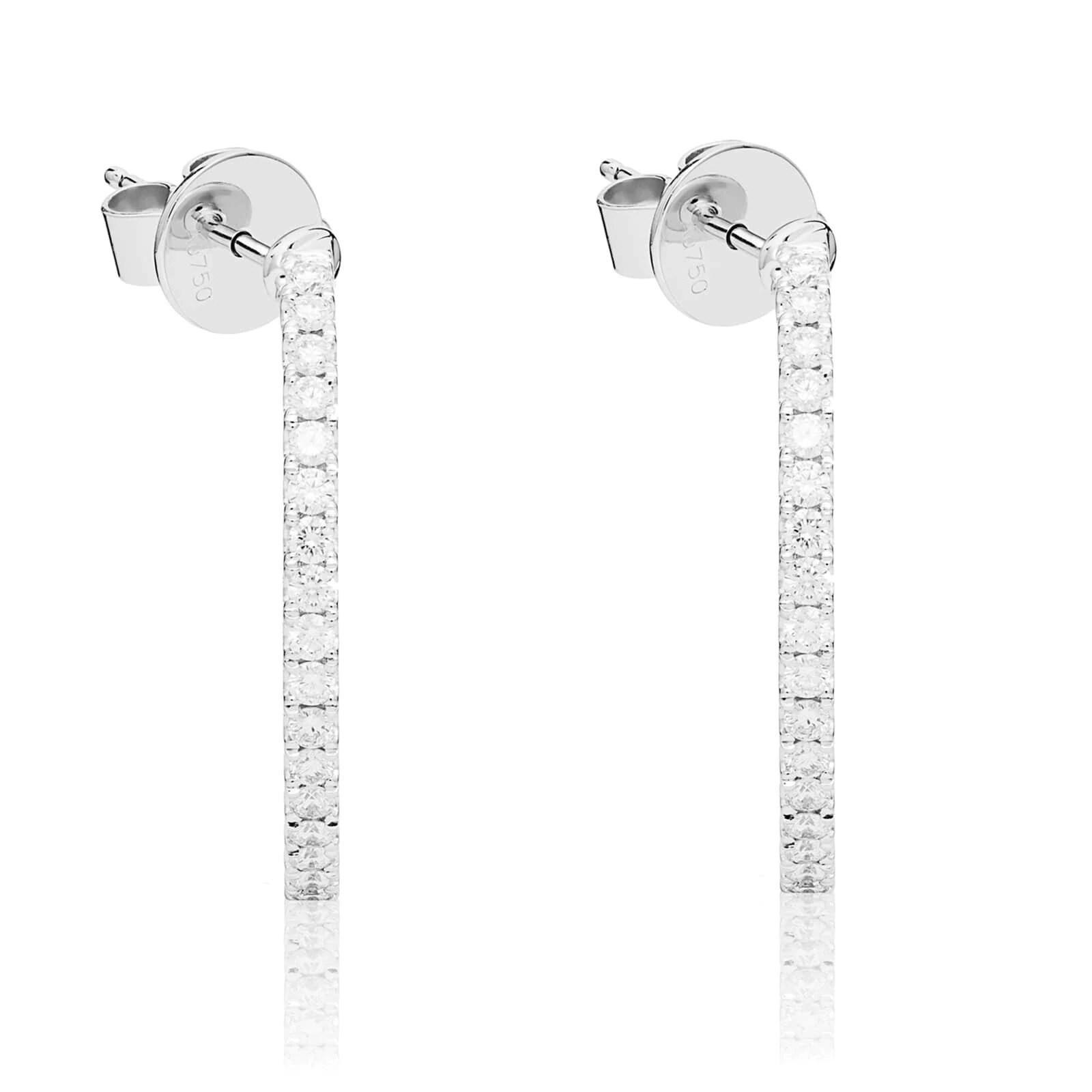 Mayors 18ct White Gold 0.96ct Large Hoop Earrings