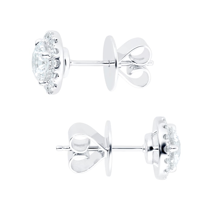 MAYORS 18k White Gold 1.94cttw Round Single Halo Diamond Stud Earrings