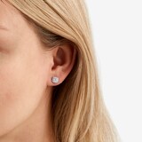 MAYORS 18k White Gold 0.76cttw Cushion Single Halo Diamond Earrings
