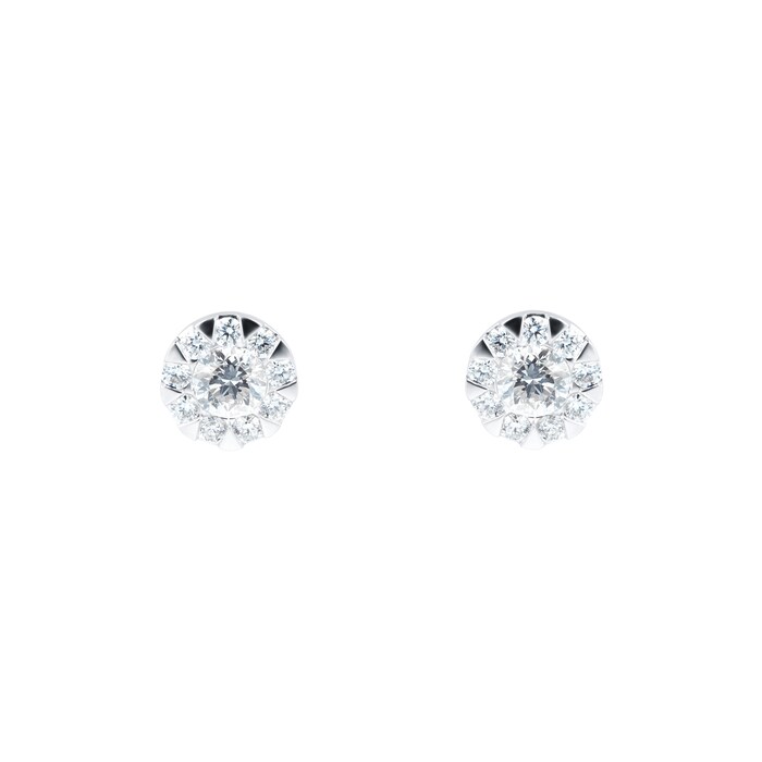 Mayors 18k White Gold 0.63ct Multistone Earrings