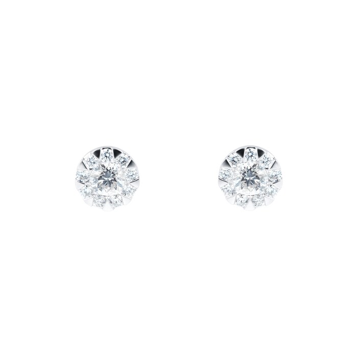 MAYORS 18k White Gold 0.60cttw Round Multistone Diamond Earrings