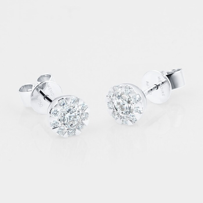 MAYORS 18k White Gold 0.60cttw Round Multistone Diamond Earrings