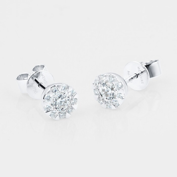 MAYORS 18k White Gold 0.64cttw Round Multistone Diamond Earrings