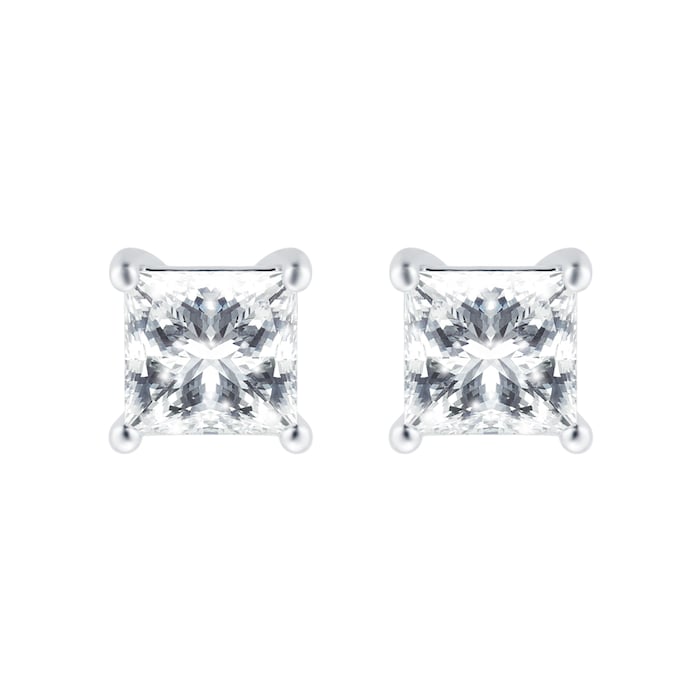 MAYORS 18k White Gold 2.02cttw Princess Cut Classic Diamond Earrings