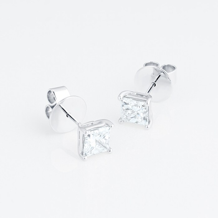 MAYORS 18k White Gold 2.02cttw Princess Cut Classic Diamond Earrings