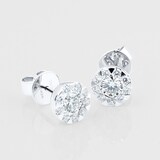 MAYORS 18k White Gold 1.01cttw Round Multistone Diamond Earrings