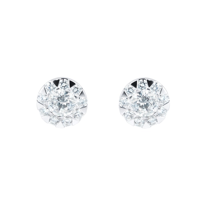 MAYORS 18k White Gold 0.96cttw Round Multistone Diamond Earrings