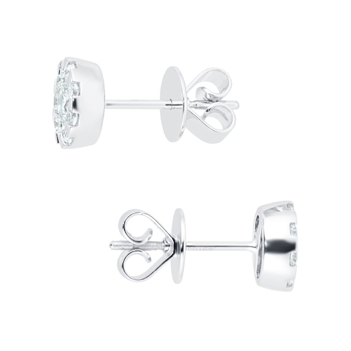 MAYORS 18k White Gold 0.96cttw Round Multistone Diamond Earrings