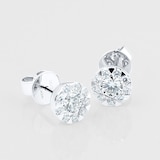 MAYORS 18k White Gold 0.96cttw Round Multistone Diamond Earrings