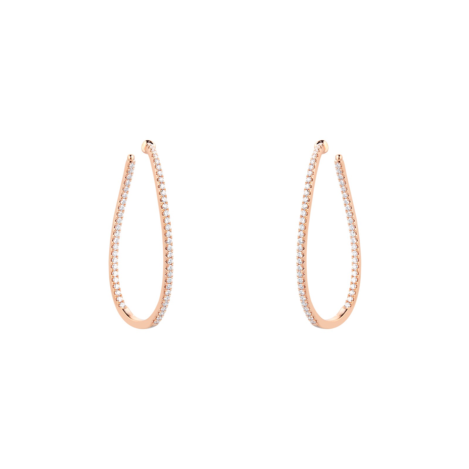 Mayors 18k Rose Gold 1.47ct Twist Hoop Earrings