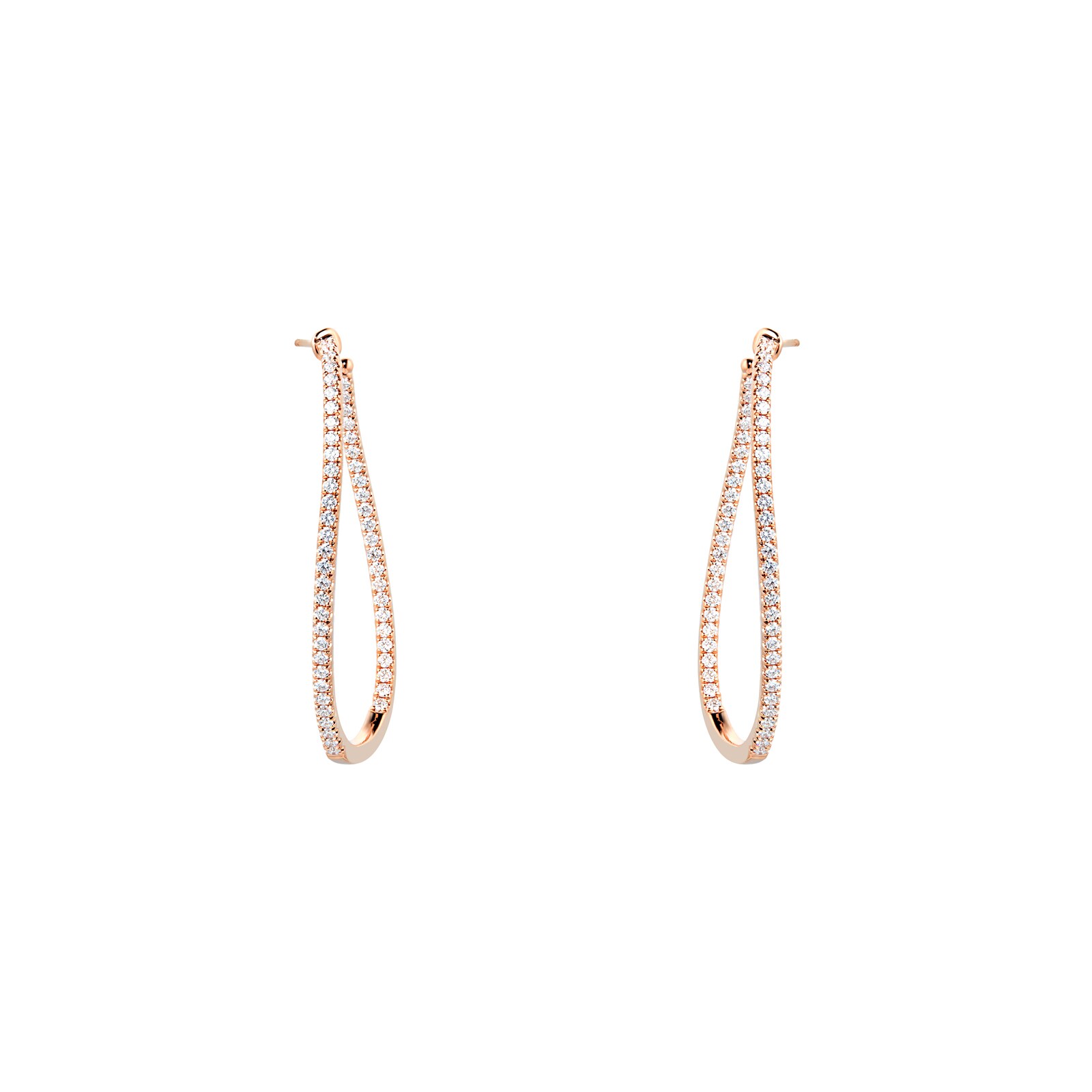 Mayors 18k Rose Gold 1.47ct Twist Hoop Earrings