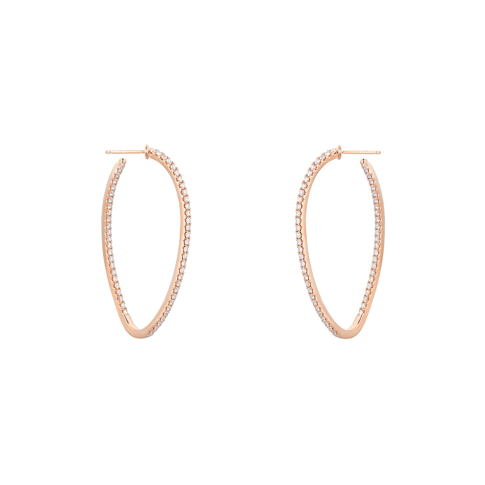 Mayors 18k Rose Gold 1.47ct Twist Hoop Earrings