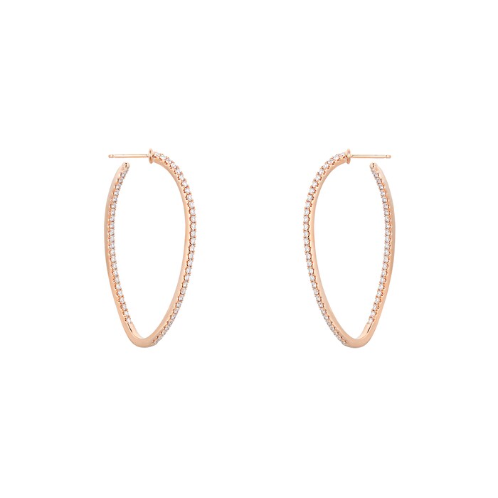 MAYORS 18k Rose Gold 1.46cttw Diamond Twist Hoop Diamond Earrings