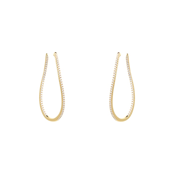 MAYORS 18k Yellow Gold 1.91ct Twist Hoop Diamond Earrings