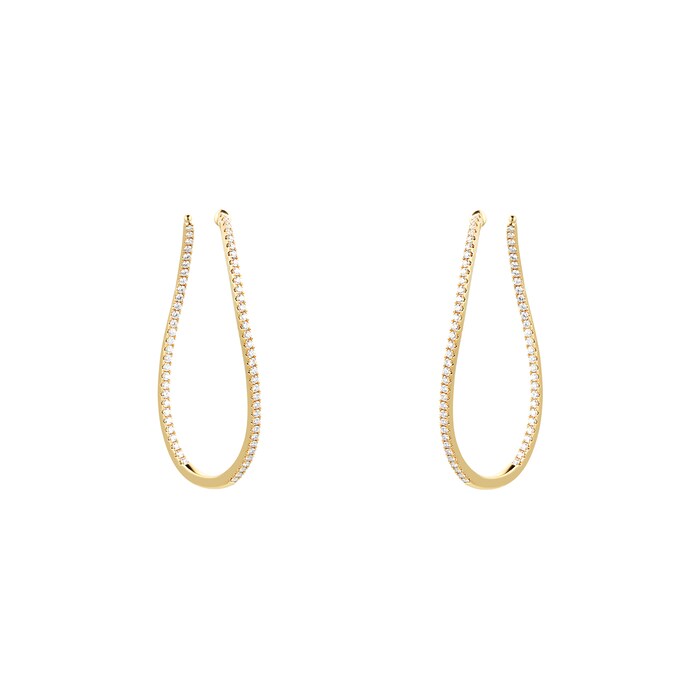 MAYORS 18k Yellow Gold 1.92ct Twist Hoop Diamond Earrings