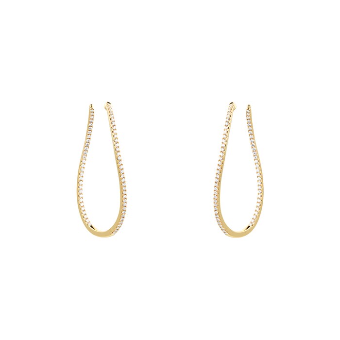 MAYORS 18k Yellow Gold 1.92ct Twist Hoop Diamond Earrings