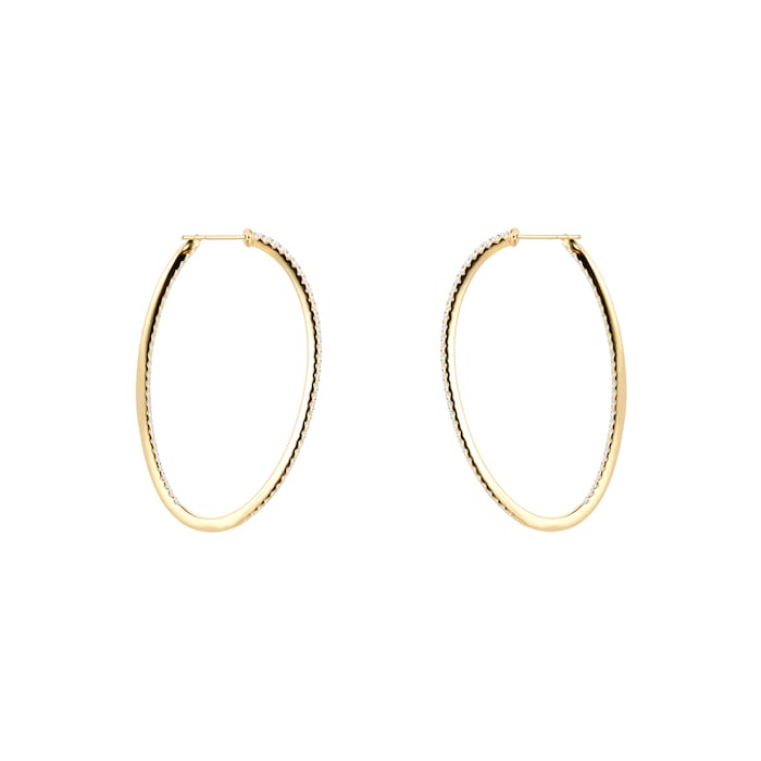 MAYORS 18k Yellow Gold 1.92ct Twist Hoop Diamond Earrings