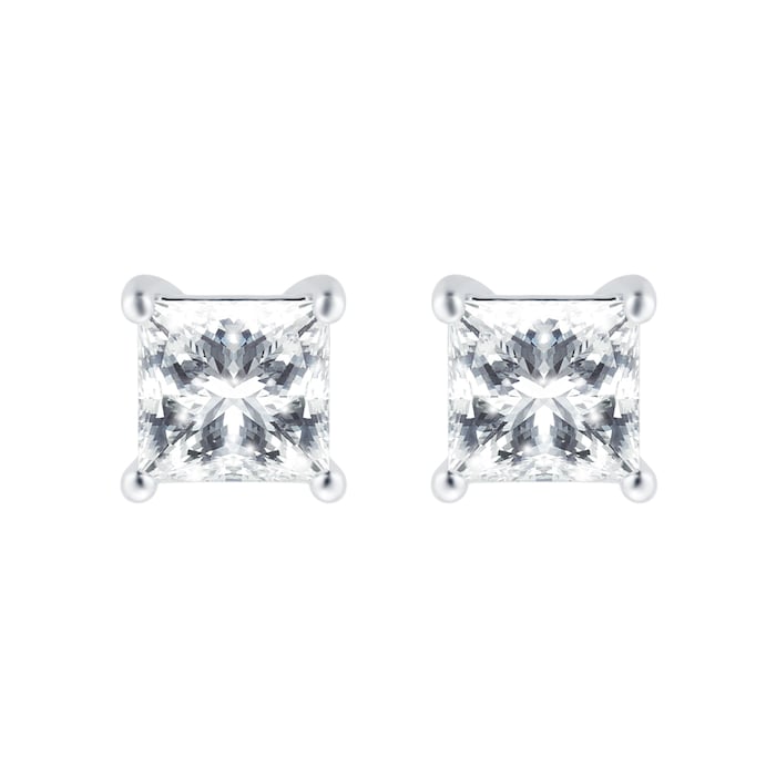 MAYORS 18k White Gold 2.01cttw Princess Cut Classic Diamond Earrings