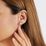 Mayors 18k White Gold 1.53ct Princess Cut Classic Earrings