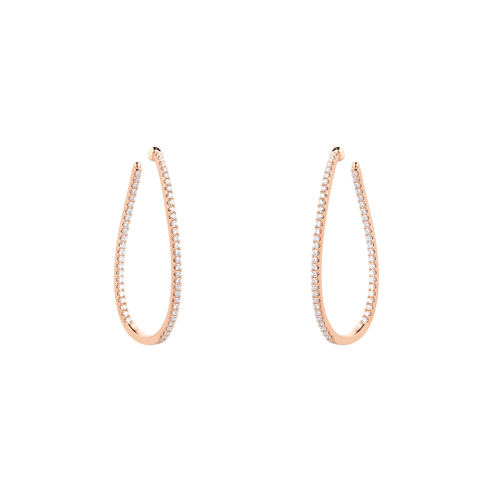 Mayors 18k Rose Gold 1.43ct Twist Hoop Earrings