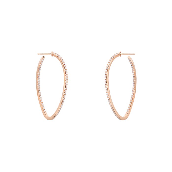 Mayors 18k Rose Gold 1.43ct Twist Hoop Earrings