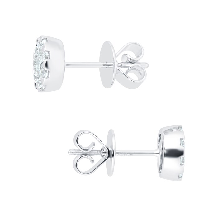 MAYORS 18k White Gold 1.01cttw Round Multistone Diamond Earrings