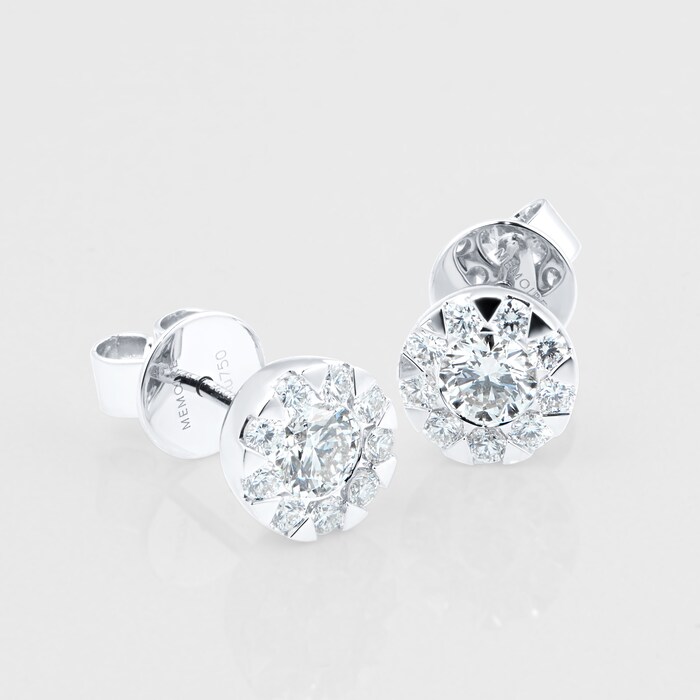 MAYORS 18k White Gold 1.01cttw Round Multistone Diamond Earrings
