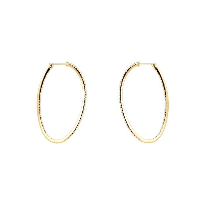 MAYORS 18k Yellow Gold 1.92ct Twist Hoop Diamond Earrings