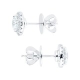 MAYORS 18k White Gold 1.94cttw Round Single Halo Diamond Stud Earrings