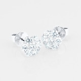 Mayors 18k White Gold 1.43cttw Diamond Cluster Earrings