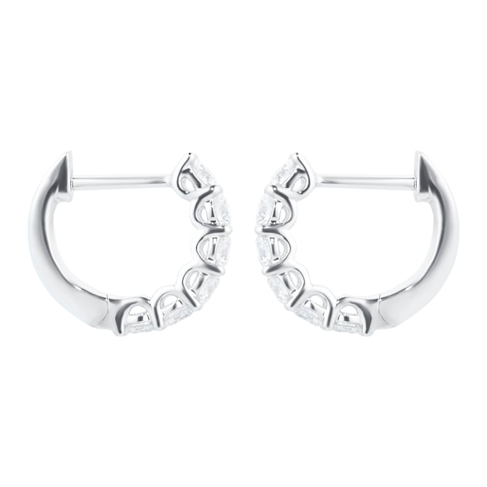 Mayors 18k White Gold 0.48cttw Diamond Round Hoop Earrings